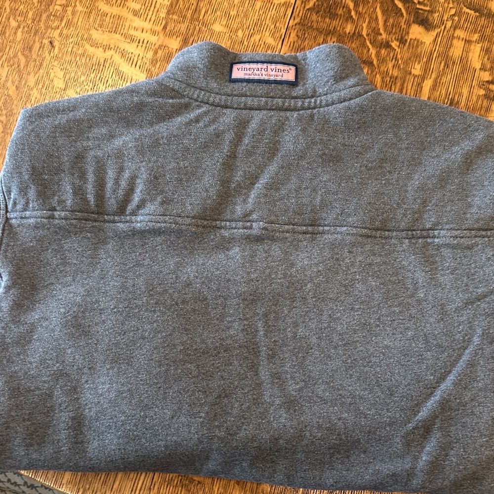 Vineyard Vines Men's Charcoal 1/4 Zip-Up Sweater Sweatshirt Top Sticking Sz S - Picture 6 of 7